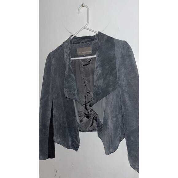 Bod & Christensen Suede Jacket Gray  M Fall Hip Leather Coat Blazer Nwot - Picture 1 of 7